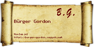 Bürger Gordon névjegykártya